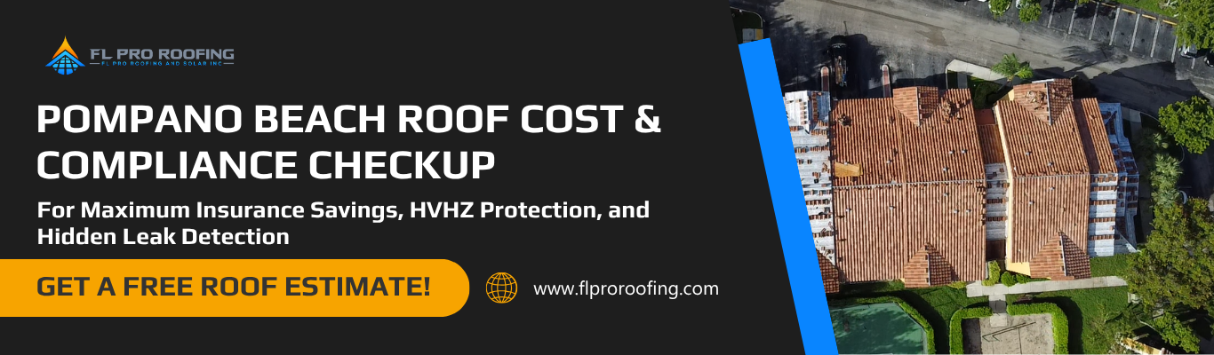 Professional roof inspection in Pompano Beach banner for HVHZ compliance and insurance savings