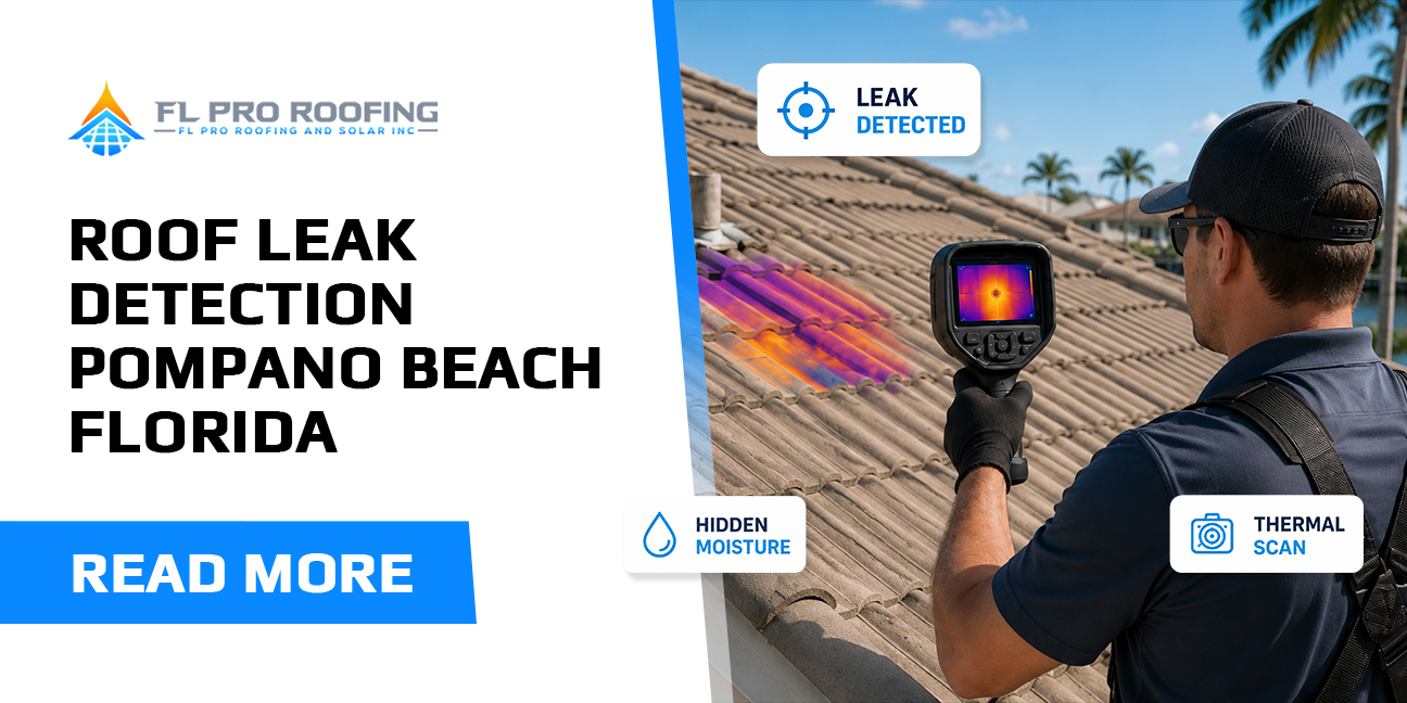 Roof leak detection Pompano Beach Florida services by FL Pro Roofing using thermal scan to find hidden moisture.